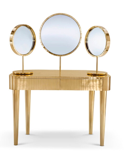 mirror gold table