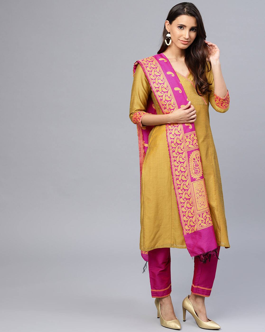 Buy Mustard Kurta Suit Sets for Women 