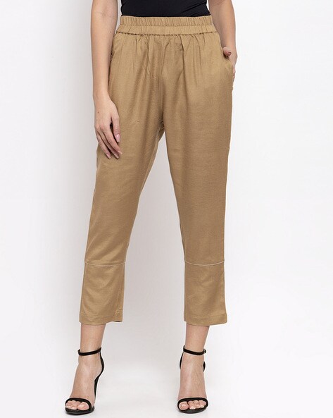 URBANIC Women Khaki HighRise Trousers Price in India Full Specifications   Offers  DTashioncom