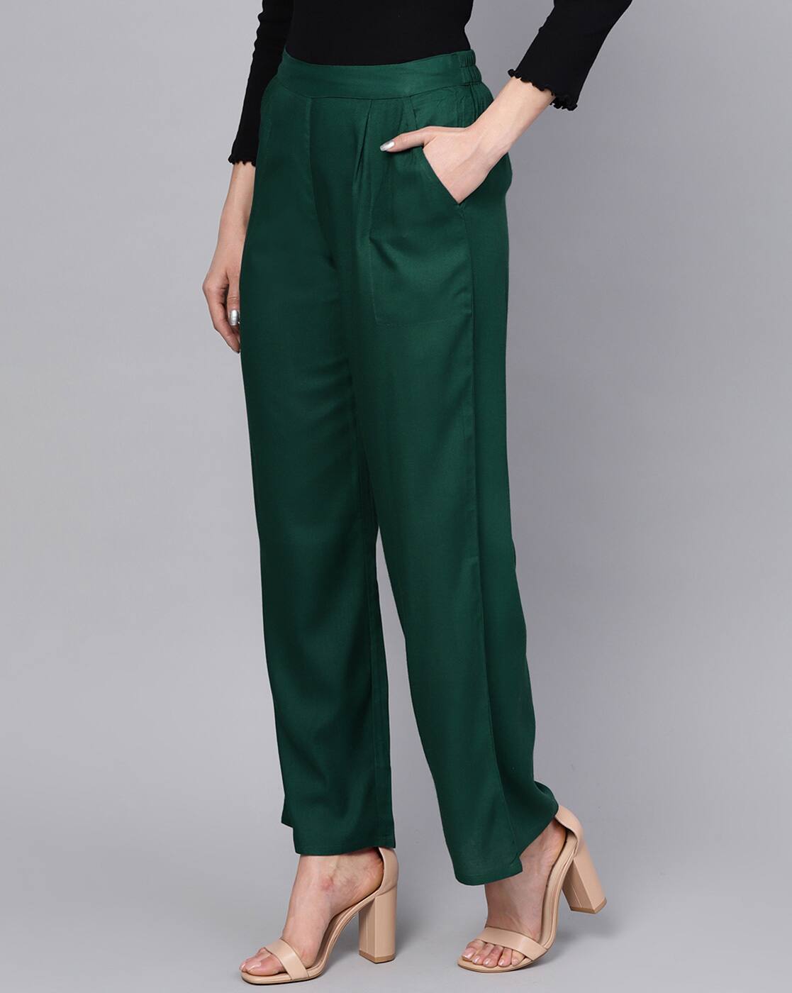 Bottle Green Trousers \u0026 Pants for Women 