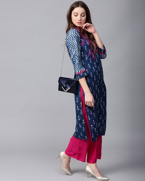 Buy Jaipur Kurti Women Turquoise Blue Ethnic Motifs Anarkali Kurta online-bdsngoinhaviet.com.vn