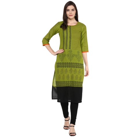 Riya Block Print Straight Kurta