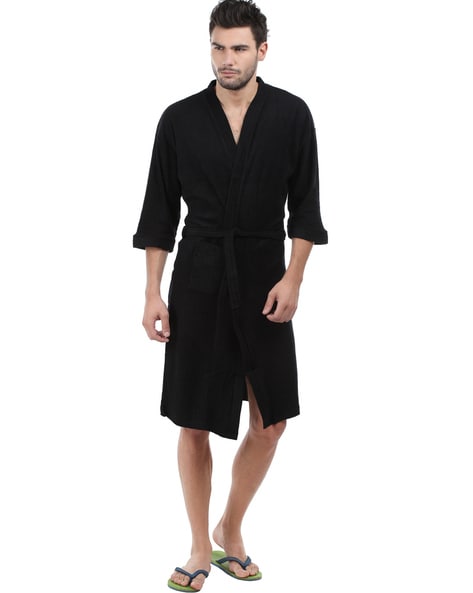 Buy Comfortlooms Mens Bath Robe  Full Sleeve Cotton Bathrobe  Soft  Light Compact  Highly Water Absorbent  250 GSM Black Online at Low  Prices in India  Amazonin