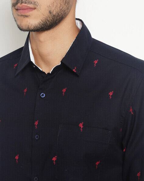 Navy blue Shirts for Men by iVOC Online 