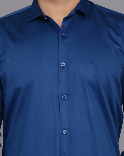 Buy Peacock Blue Shirts for Men by 