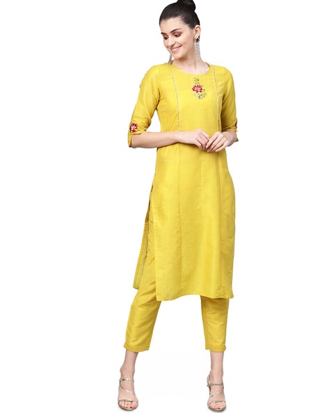 Buy Turquoise Kurta With Straight Pants by Designer AK-OK BY ANAMIKA KHANNA  Online at Ogaan.com