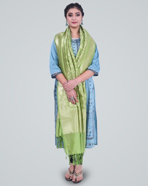 Banarasi Kataan Silk Floral Jaal Dupatta Price in India