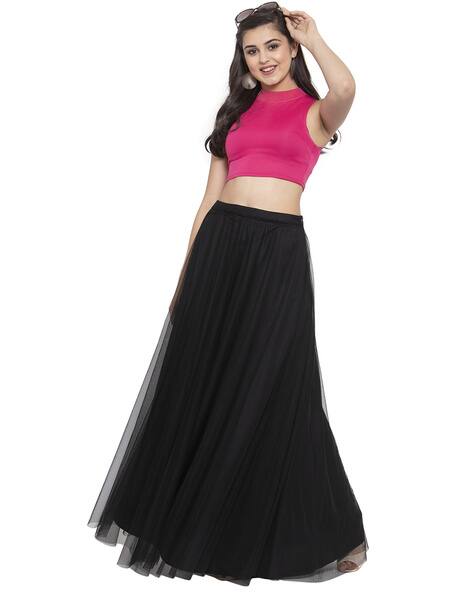 Buy Black Skirts for Women by Just Wow 