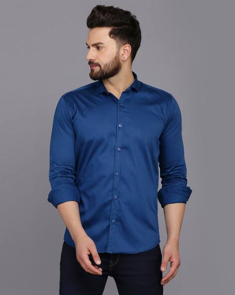 Buy Peacock Blue Shirts for Men by 