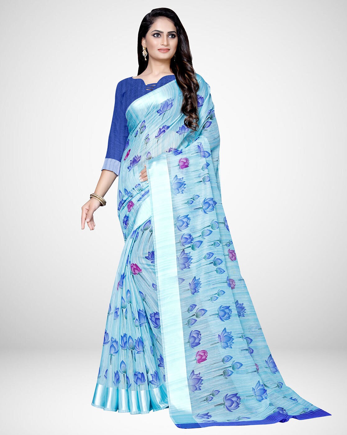 Buy Sky Blue Sarees for Women by Saree mall Online | Ajio.com