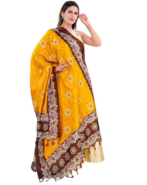 Print Dupatta with Tassels Price in India