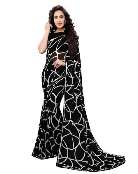 Buy Black Sarees For Women By Satrani Online Ajio Com