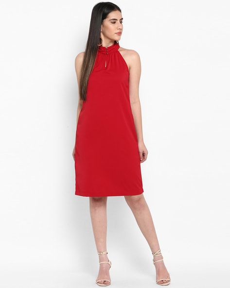 Coraline Snatched High Neck Halter Dress  Red  Fashion Nova Dresses   Fashion Nova
