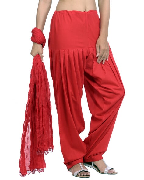 Mid-Rise Patiala Pants with Dupatta Price in India