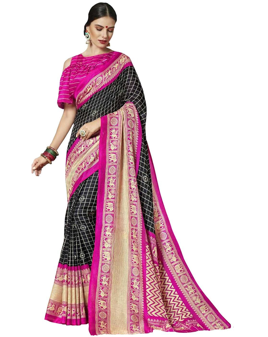 Full Embroidery Work Golden Border Pure Organza Pink Saree – Organza Mall