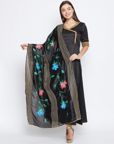 Floral Hand-Painted Dupatta Price in India