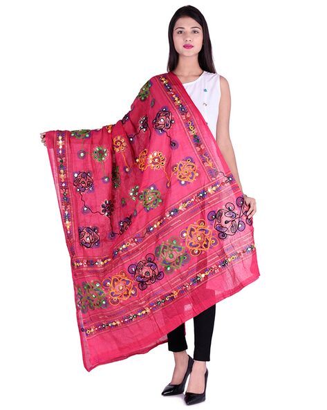 Embroidered Dupatta with Embellished Detail Price in India