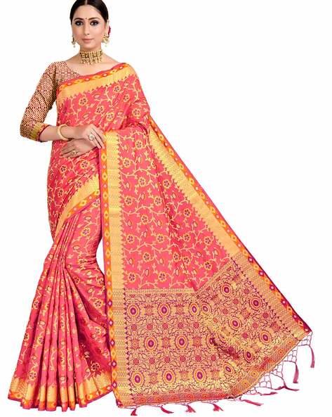 Buy Upalksh Woven, Printed, Applique, Embellished Paithani Jacquard, Art  Silk White Sarees Online @ Best Price In India | Flipkart.com