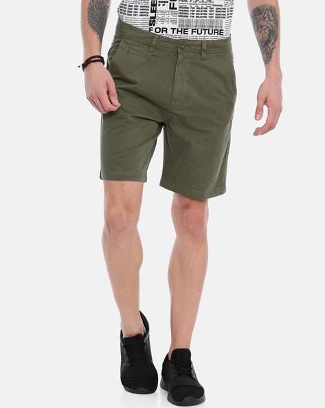 olive green shorts mens