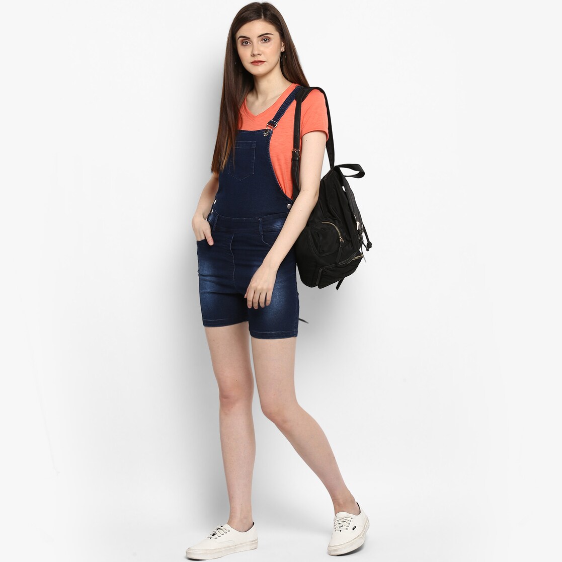 Buy online Women's Dungaree Dress Solid Dress from western wear for Women  by Buynewtrend for ₹449 at 71% off | 2024 Limeroad.com