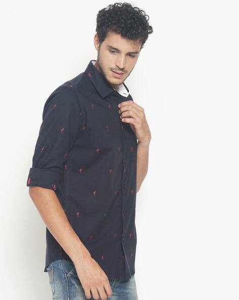 Navy blue Shirts for Men by iVOC Online 