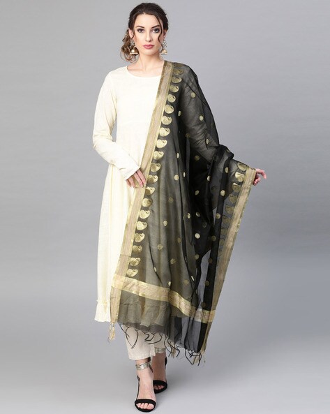 Indian Print Dupatta with Tassels Detail Price in India