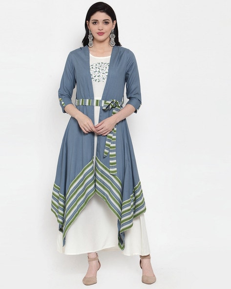 Party Wear Kids Girl Blue Silk Gown With Patola Jacket, Packaging Type: Box  at Rs 1500 in Surat