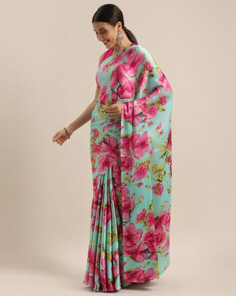 poly crepe saree