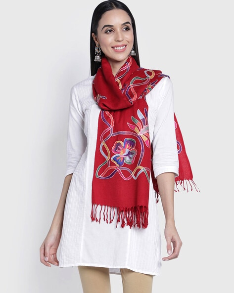 Hand Embroidered Wool Shawl Price in India