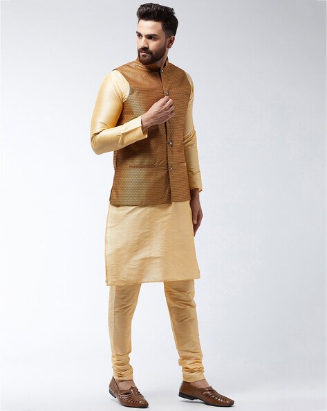 Buy Gold Copper Ethnic Suit Sets for Men by SOJANYA Online