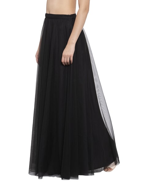 black net long skirt