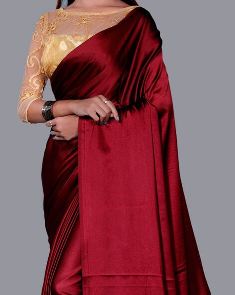 Maroon Embroidery Thread Work Georgette Party Wear Designer Fancy Sarees.  Buy online shopping sarees at - Australia.