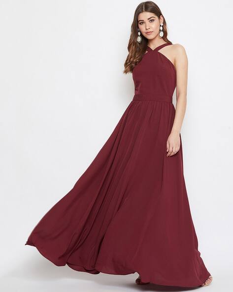 halter neck gown