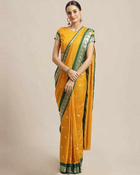 Mustard Sarees for Women by Saree mall 