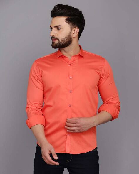 Buy Pink Shirts for Men by MENKOVY 