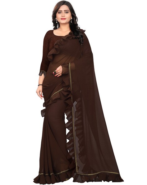 Buy kabir fabrics Women's vasttram kanchi Pattu Kanchipuram Silk Saree with  designer Blouse (coffee colour) at Amazon.in