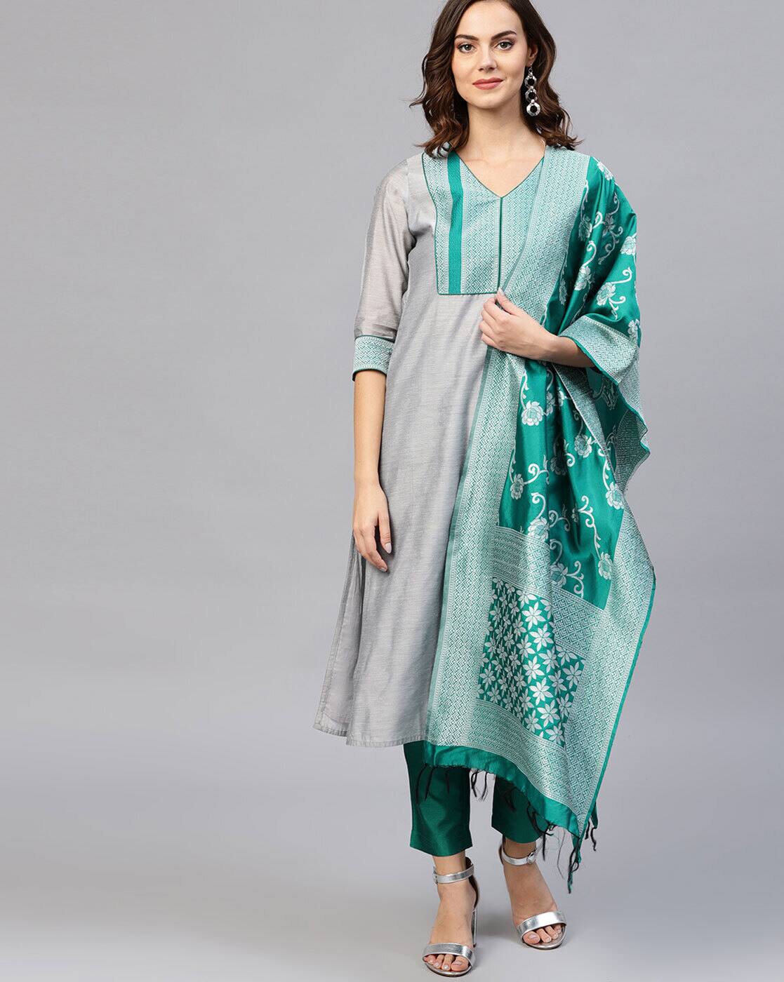 Buy Grey Kurta Suit Sets for Women by 