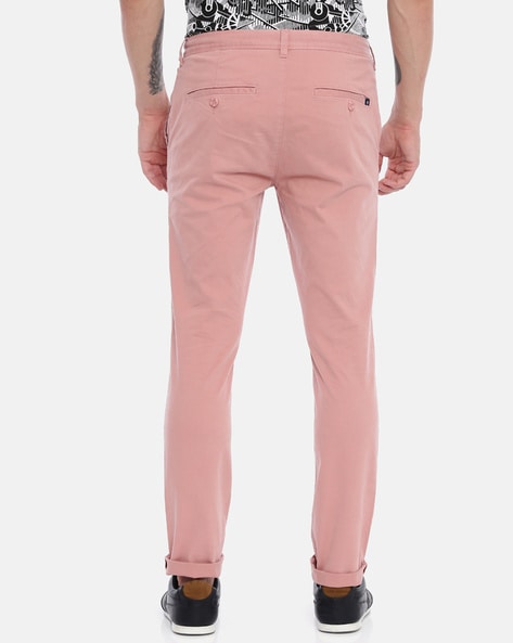 pink slim fit chinos