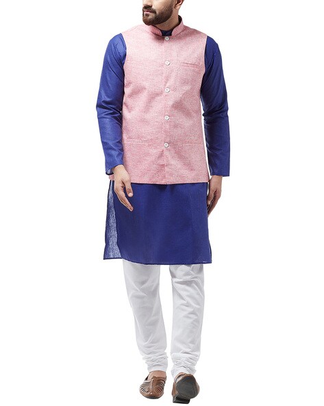 Royal blue kurta discount pajama with jacket