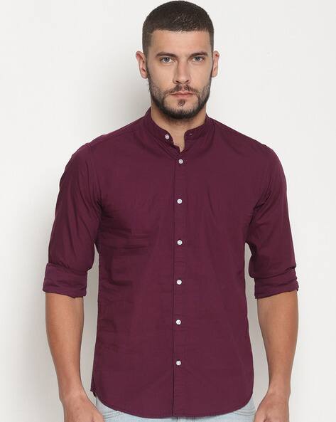 Burgundy Shirts for Men by iVOC Online 