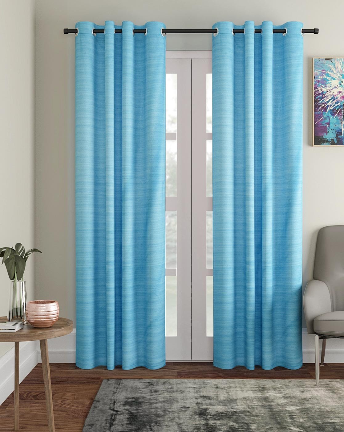 Blue Curtains Accessories For Home Kitchen By Soumya Online Ajio Com