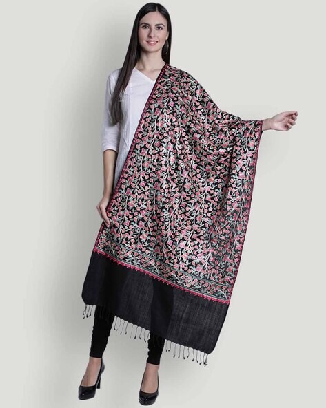 Embroidered Stole with Tassels Price in India