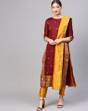 Buy Maroon Kurta Suit Sets for Women by 