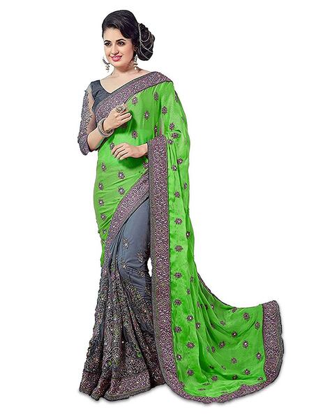 Buy Black Sarees For Women By B Bella Creation Online Ajio Com