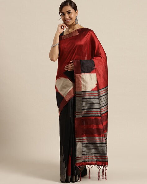 Buy Red & Black Sarees for Women by Saree mall Online 