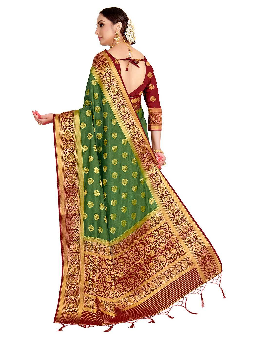 Bridal half and half blouse | Bridal blouse designs, Designer saree blouse  patterns, Indian saree blouses designs