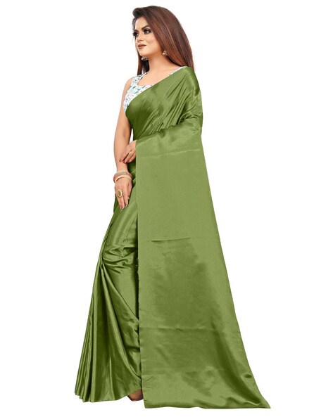 Vikram vedha Colletions - Buy Plain Mehendi Green Saree | Buy Now