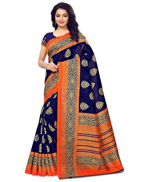 Ink Blue Saree with Dori Work – Godhuli