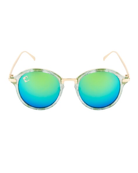 Amazon.com: Jubilee Couture Retro Half Horn Rimmed Reflective Mirror Multi  Shade Circular Lens Sunglasses-Black,Blue/Green : Clothing, Shoes & Jewelry