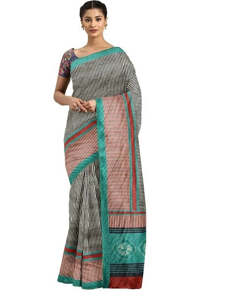 Buy Silk Land Women Green Woven Design Banarasi Silk Sarees - Sarees for  Women 17693354 | Myntra